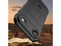 Widerstandsfähige, stabile Outdoor Sport Hülle für das Apple iPhone Air für Handwerker, Baustelle, Business, äusserst stabil mit erhöhten Rändern und Kanten in schwarz von Screenguard