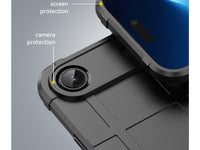 Widerstandsfähige, stabile Outdoor Sport Hülle für das Apple iPhone Air für Handwerker, Baustelle, Business, äusserst stabil mit erhöhten Rändern und Kanten in schwarz von Screenguard