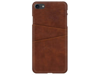 CardCaddy Leder Backcase mit Kartenfächern für Apple iPhone SE 2020 in braun von Screenguard
