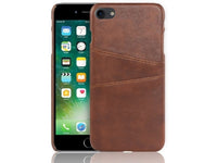 CardCaddy Leder Backcase mit Kartenfächern für Apple iPhone SE 2020 in braun von Screenguard