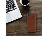 CardCaddy Leder Backcase mit Kartenfächern für Apple iPhone SE 2020 in braun von Screenguard