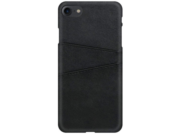 CardCaddy Leder Backcase mit Kartenfächern für Apple iPhone SE 2020 in schwarz von Screenguard