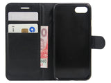 Lederhülle Karten Wallet Ledertasche Etui für Apple iPhone SE 2020 in schwarz von Screenguard