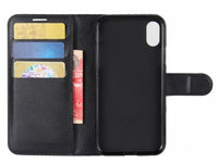 Lederhülle Karten Wallet Ledertasche Etui für Apple iPhone X in schwarz von Screenguard