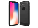 Flexible Handy Schutzhülle mit gebürster Carbon Textur auf der Rückseite für zum Schutz des Apple iPhone XR  Display und Gehäuse Case in schwarz von Screenguard