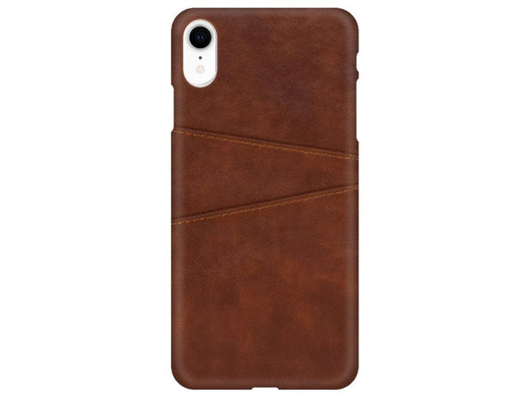 CardCaddy Leder Backcase mit Kartenfächern für Apple iPhone XR in braun von Screenguard