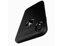 Soft TPU Case mit Design aus feinem veganen Leder für Apple iPhone XR stabil mit erhöhten Rändern und Kanten in schwarz von Screenguard