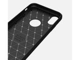 Flexible Handy Schutzhülle mit gebürster Carbon Textur auf der Rückseite für zum Schutz des Apple iPhone XS  Display und Gehäuse Case in schwarz von Screenguard