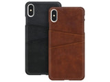 CardCaddy Leder Backcase mit Kartenfächern für Apple iPhone XS in schwarz von Screenguard