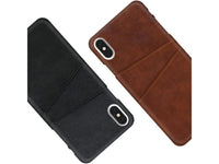 CardCaddy Leder Backcase mit Kartenfächern für Apple iPhone XS in schwarz von Screenguard