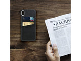 CardCaddy Leder Backcase mit Kartenfächern für Apple iPhone XS in schwarz von Screenguard