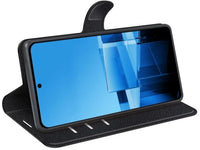 Lederhülle Karten Wallet Ledertasche Etui für Asus Zenfone 11 Ultra in schwarz von Screenguard