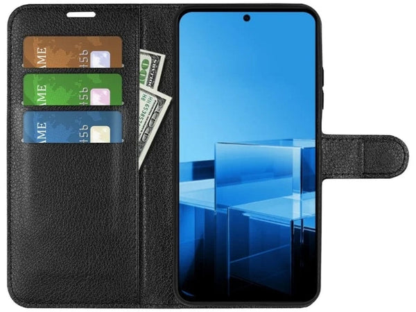 Lederhülle Portemonnaie Karten Ledertasche für Asus Zenfone 11 Ultra in schwarz von Screenguard