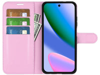 Lederhülle Portemonnaie Karten Ledertasche für Google Pixel 10 in rosa von Screenguard