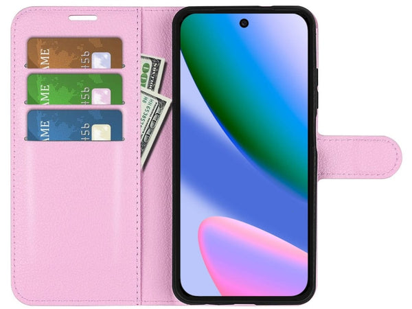 Lederhülle Portemonnaie Karten Ledertasche für Google Pixel 10 in rosa von Screenguard