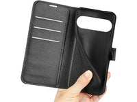 Lederhülle Karten Wallet Ledertasche Etui für Google Pixel 10 in schwarz von Screenguard