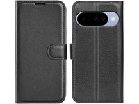 Lederhülle Karten Wallet Ledertasche Etui für Google Pixel 10 in schwarz von Screenguard