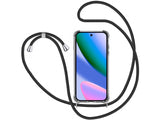 Necklace Handy Hülle mit Kordel Kette schwarz zum Tragen des Google Pixel 10 am Körper wie Handtasche Lanyard, stabil mit erhöhten Rändern und Kanten in transparent von Screenguard