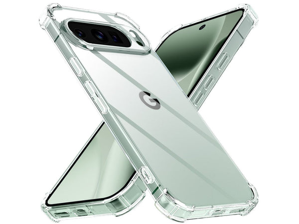 Hoch transparenter TPU Gummi Schutz Handy Hülle Clear Case klar mit verstärkten Schutzecken Bumper für das Google Pixel 10 Pro Display und Gehäuse in transparent von Screenguard