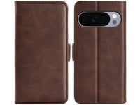 Veganes Flip Case Leder Etui Hülle mit Karten Fächer und Sichtfenster für Google Pixel 10 Pro in mokka von Screenguard