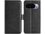 Veganes Flip Case Leder Etui Hülle mit Karten Fächer und Sichtfenster für Google Pixel 10 Pro in schwarz von Screenguard