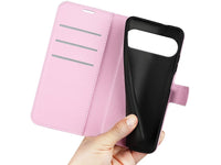 Lederhülle Karten Wallet Ledertasche Etui für Google Pixel 10 Pro in rosa von Screenguard