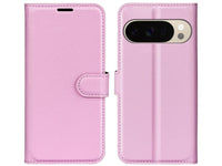 Lederhülle Karten Wallet Ledertasche Etui für Google Pixel 10 Pro in rosa von Screenguard
