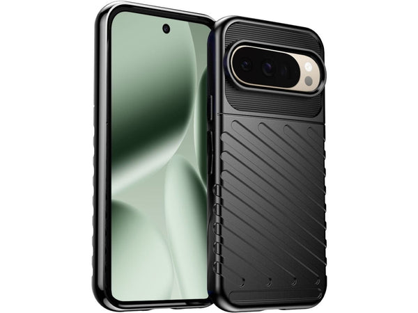 Moderne Design Hülle Cover für das Google Pixel 10 Pro mit Stripes zum Schutz von Kratzern, Dellen, Display aus TPU Gummi in schwarz von Screenguard