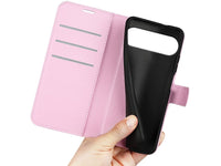 Lederhülle Karten Wallet Ledertasche Etui für Google Pixel 10 Pro XL in rosa von Screenguard
