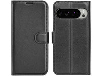 Lederhülle Karten Wallet Ledertasche Etui für Google Pixel 10 Pro XL in schwarz von Screenguard