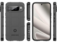 Widerstandsfähige, stabile Outdoor Sport Hülle für das Google Pixel 10 Pro XL für Handwerker, Baustelle, Business, äusserst stabil mit erhöhten Rändern und Kanten in schwarz von Screenguard