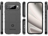 Widerstandsfähige, stabile Outdoor Sport Hülle für das Google Pixel 10 Pro XL für Handwerker, Baustelle, Business, äusserst stabil mit erhöhten Rändern und Kanten in schwarz von Screenguard