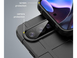 Widerstandsfähige, stabile Outdoor Sport Hülle für das Google Pixel 10 Pro XL für Handwerker, Baustelle, Business, äusserst stabil mit erhöhten Rändern und Kanten in schwarz von Screenguard