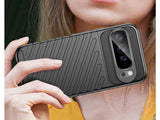 Moderne Design Hülle Cover für das Google Pixel 10 Pro XL mit Stripes zum Schutz von Kratzern, Dellen, Display aus TPU Gummi in schwarz von Screenguard