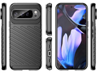 Moderne Design Hülle Cover für das Google Pixel 10 Pro XL mit Stripes zum Schutz von Kratzern, Dellen, Display aus TPU Gummi in schwarz von Screenguard