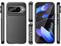 Moderne Design Hülle Cover für das Google Pixel 10 mit Stripes zum Schutz von Kratzern, Dellen, Display aus TPU Gummi in schwarz von Screenguard