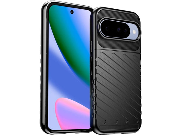 Moderne Design Hülle Cover für das Google Pixel 10 mit Stripes zum Schutz von Kratzern, Dellen, Display aus TPU Gummi in schwarz von Screenguard