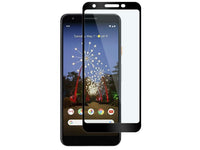 100% Fullscreen Curved Screen Protector Handy Display Schutz Glas für komplette Abdeckung des Google Pixel 3a Display in schwarz von Screenguard