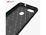 Flexible Handy Schutzhülle mit gebürster Carbon Textur auf der Rückseite für zum Schutz des Google Pixel 3a  Display und Gehäuse Case in schwarz von Screenguard