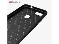 Flexible Handy Schutzhülle mit gebürster Carbon Textur auf der Rückseite für zum Schutz des Google Pixel 3a XL  Display und Gehäuse Case in schwarz von Screenguard