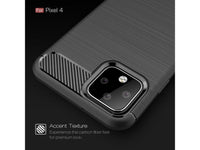 Flexible Handy Schutzhülle mit gebürster Carbon Textur auf der Rückseite für zum Schutz des Google Pixel 4  Display und Gehäuse Case in schwarz von Screenguard