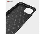Flexible Handy Schutzhülle mit gebürster Carbon Textur auf der Rückseite für zum Schutz des Google Pixel 4  Display und Gehäuse Case in schwarz von Screenguard