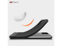 Flexible Handy Schutzhülle mit gebürster Carbon Textur auf der Rückseite für zum Schutz des Google Pixel 4  Display und Gehäuse Case in schwarz von Screenguard