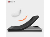 Flexible Handy Schutzhülle mit gebürster Carbon Textur auf der Rückseite für zum Schutz des Google Pixel 4  Display und Gehäuse Case in schwarz von Screenguard