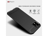 Flexible Handy Schutzhülle mit gebürster Carbon Textur auf der Rückseite für zum Schutz des Google Pixel 4  Display und Gehäuse Case in schwarz von Screenguard