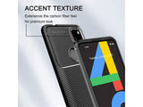 Hochwertig stabile Soft TPU Smartphone Handy Hülle im Carbon Design für Google Pixel 4a zum Schutz des Display und Gehäuse Cover in schwarz von Screenguard