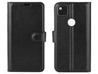 Lederhülle Karten Wallet Ledertasche Etui für Google Pixel 4a in schwarz von Screenguard