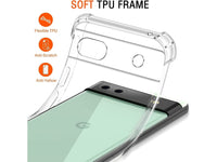 Hoch transparenter TPU Gummi Schutz Handy Hülle Clear Case klar mit verstärkten Schutzecken Bumper für das Google Pixel 6a Display und Gehäuse in transparent von Screenguard