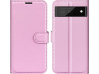 Lederhülle Karten Wallet Ledertasche Etui für Google Pixel 6a in rosa von Screenguard