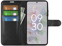 Lederhülle Karten Wallet Ledertasche Etui für Google Pixel 6a in schwarz von Screenguard